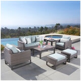 Milea 7 Piece Outdoor Seating Set Blue