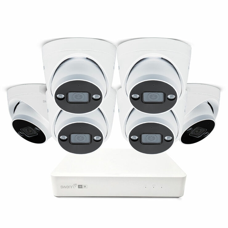 Swann 3K Wired NVR 6 Dome Camera Kit 1TB HDD with AdvancedX Security System and 247 Recording/