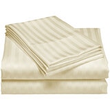 Royal Comfort 1200 TC Damask Stripe Cotton Blend Quilt Cover Queen Set Pebble