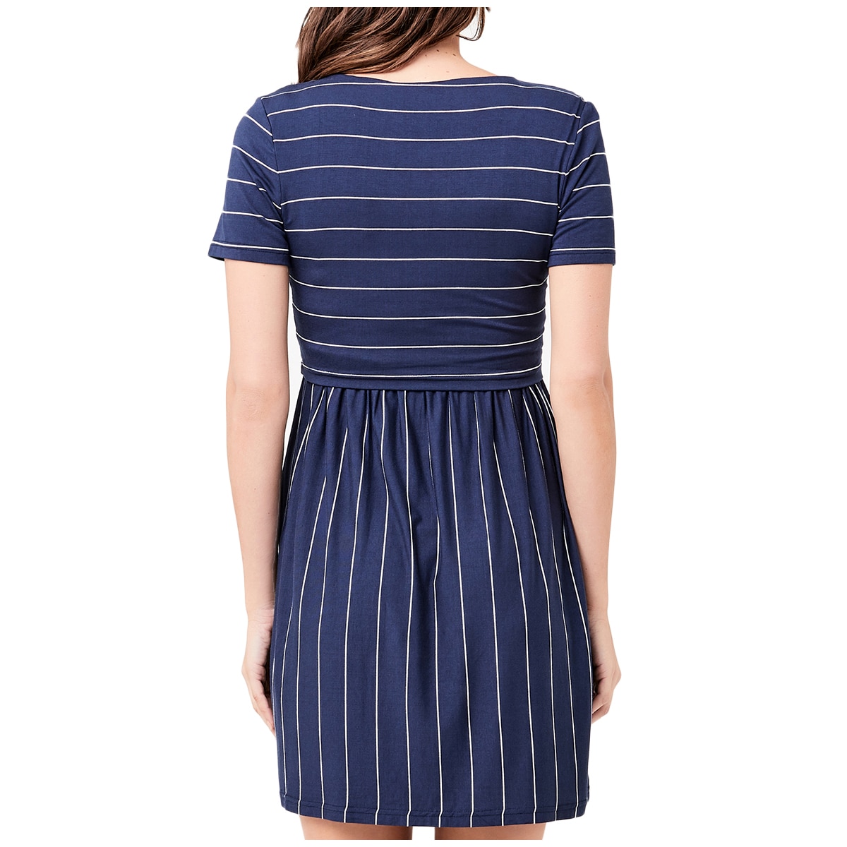 Ripe Maternity - Women's Nursing Dress - Indigo/White