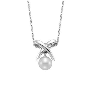 18KT White Gold 6.5-7mm Freshwater Cultured Pearl Pendant