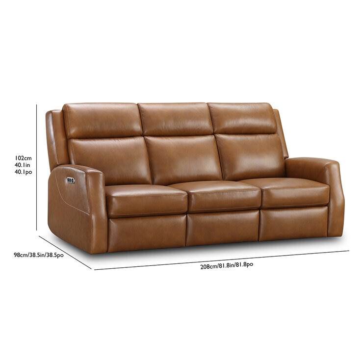 Simon Li Leather Power Reclining Sofa
