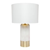 Cafe Lighting Paola Marble Table Lamp with White Shade, White