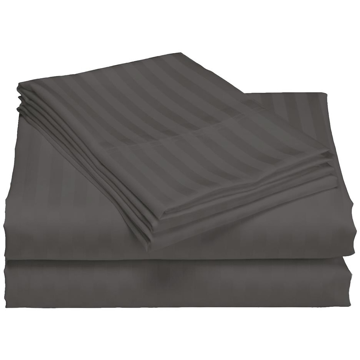 Bdirect Royal Comfort 1200 Thread count Damask Stripe Cotton Blend Quilt Cover Sets Queen Charcoal Grey
