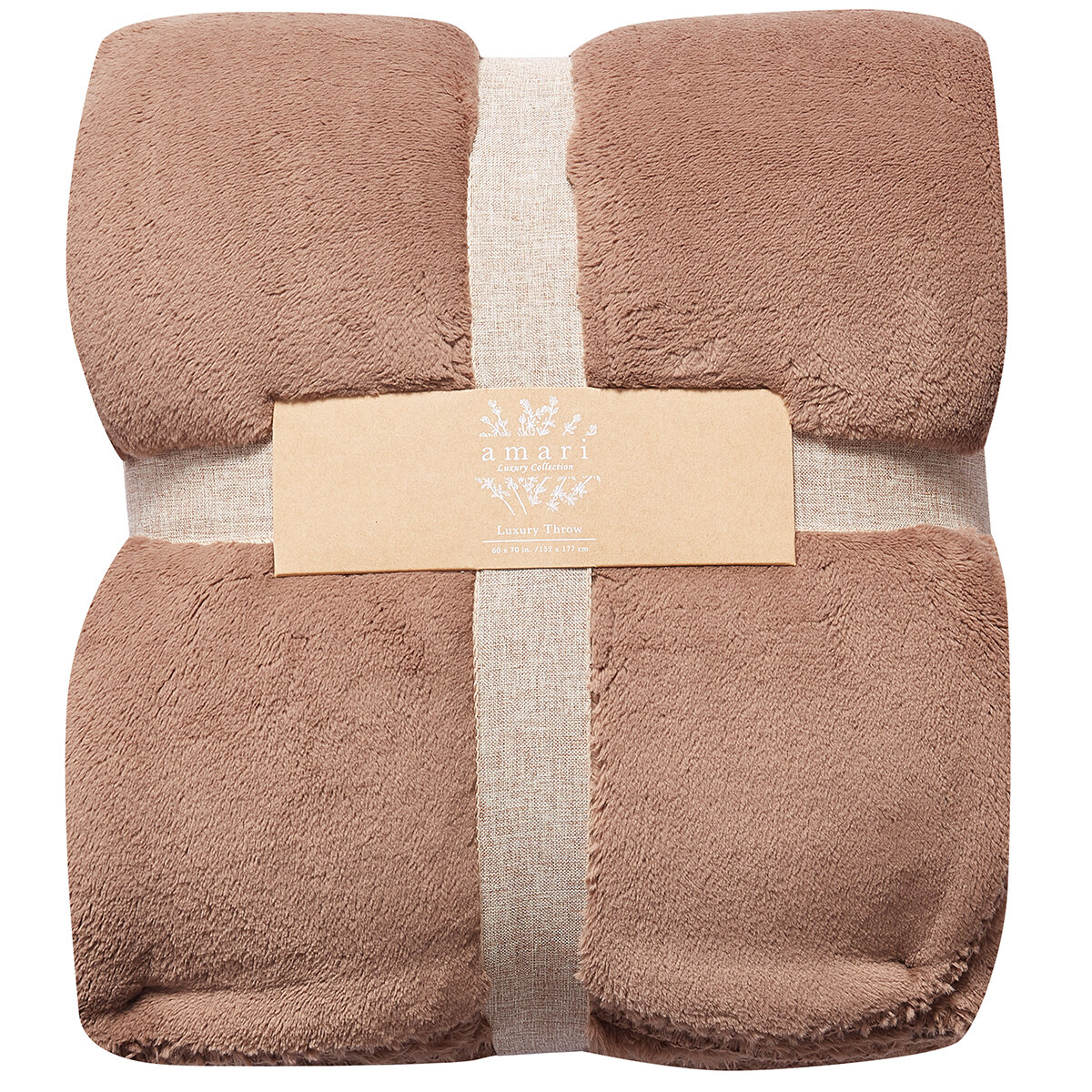 Amari Luxury Velvet Throw 152cm x 177cm Taupe