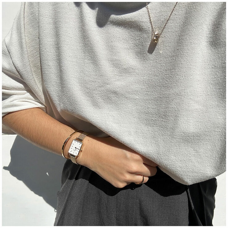 Daniel Wellington Quadro White Dial Evergold Strap Women's Watch DW00100556 Daniel Wellington Quadro White Dial Evergold Strap Women's Watch DW00100556