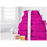 Kingtex Ramesses 100% Cotton Bath Towel Sets 7 piece - Fuschia