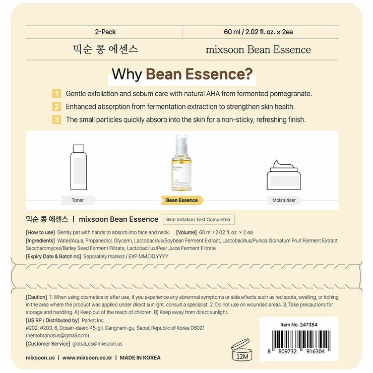 Mixsoon Bean Essence 2 x 60ml
