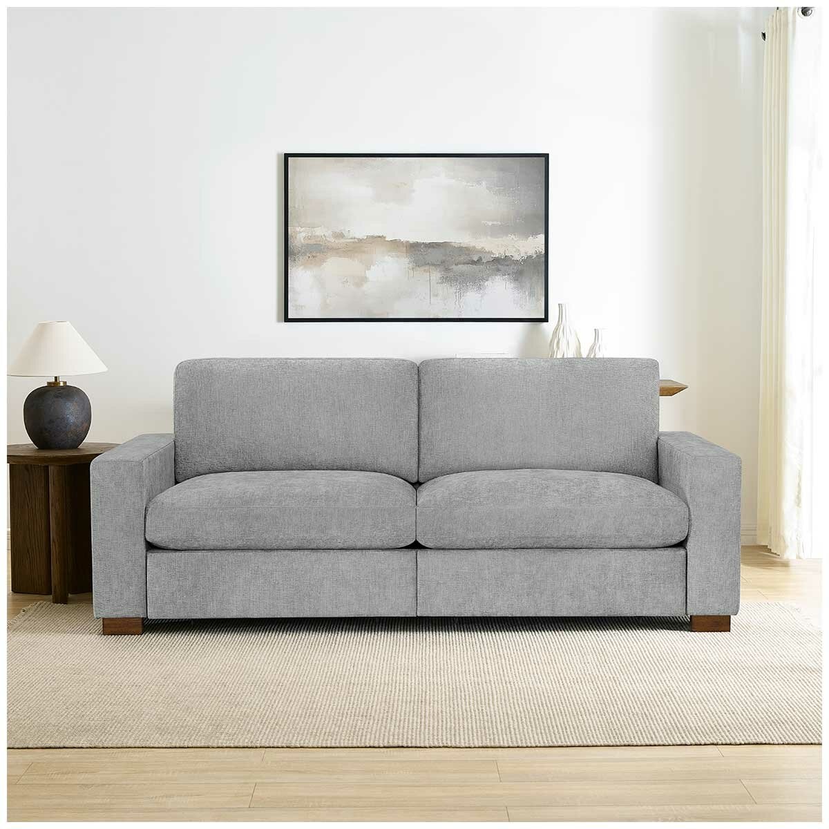 Henredon Fabric Sofa with 2 Power Footrests