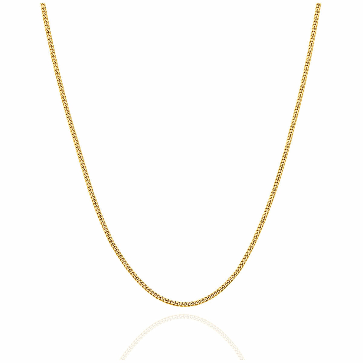 18KT Yellow Gold Diamond Cut Curb Chain 3.2g
