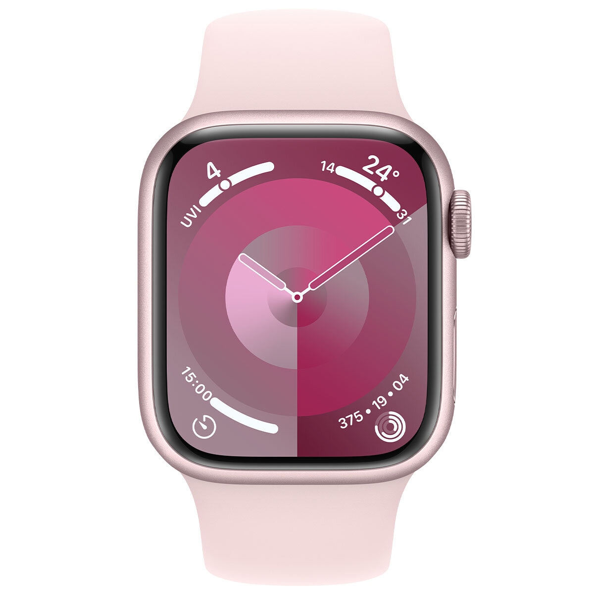 Apple Watch Series 9 GPS 41mm Pink Aluminium Case with Light Pink Sport Band - S/M
