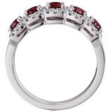 18KT White Gold 0.23ctw Diamond 5 Ruby Stone Ring