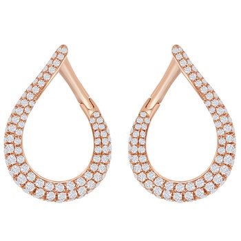18KT Rose Gold 1.34ctw Diamond Tear Earrings