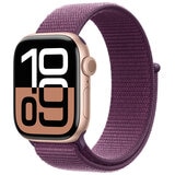 Apple Watch Series 10 GPS 42mm Rose Gold Aluminium Case with Plum Sport Loop