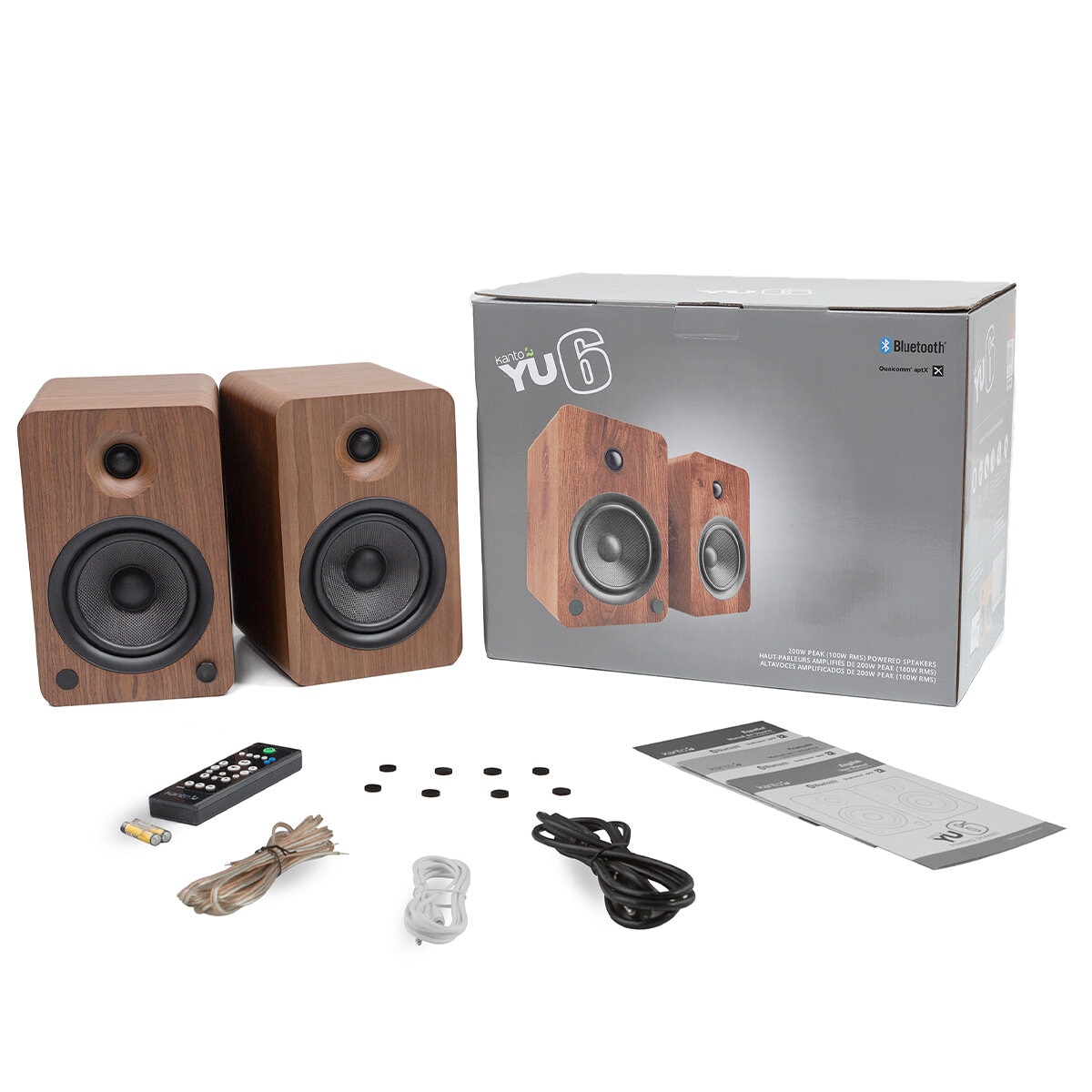 Kanto YU6 200W Powered Bookshelf Speakers Walnut KO-YU6WALNUT-I