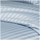 Kingtex 1200TC Egyptian Cotton Sateen Stripe Quilt Cover Set Queen - Ice Blue