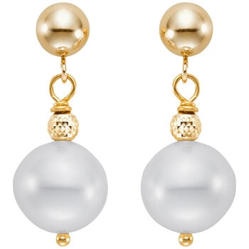 14KT Yellow Gold 8-9mm Freshwater Cultured Pearl Dangle Earring