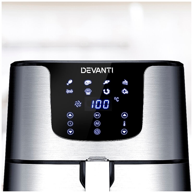 Devanti 7L Digital Air Fryer, Silver Devanti 7L Digital Air Fryer, Silver