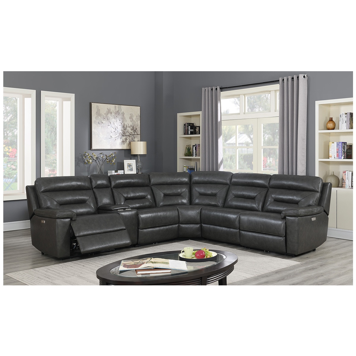KUKA Reclining Leather Sectional 6pc Costco Australia