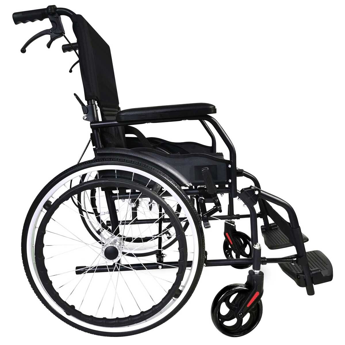 Altus Transport Wheelchair Lightweight Folding Self Propelled 20 Inch Wheel Black