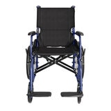 Altus Transport Wheelchair Lightweight Folding Self Propelled 20-inch Wheel - BLUE