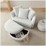 Aiden & Ivy Fabric Accent Chair With Storage Ottoman