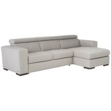 Natuzzi Leather 2 Piece Denver Sectional Stone