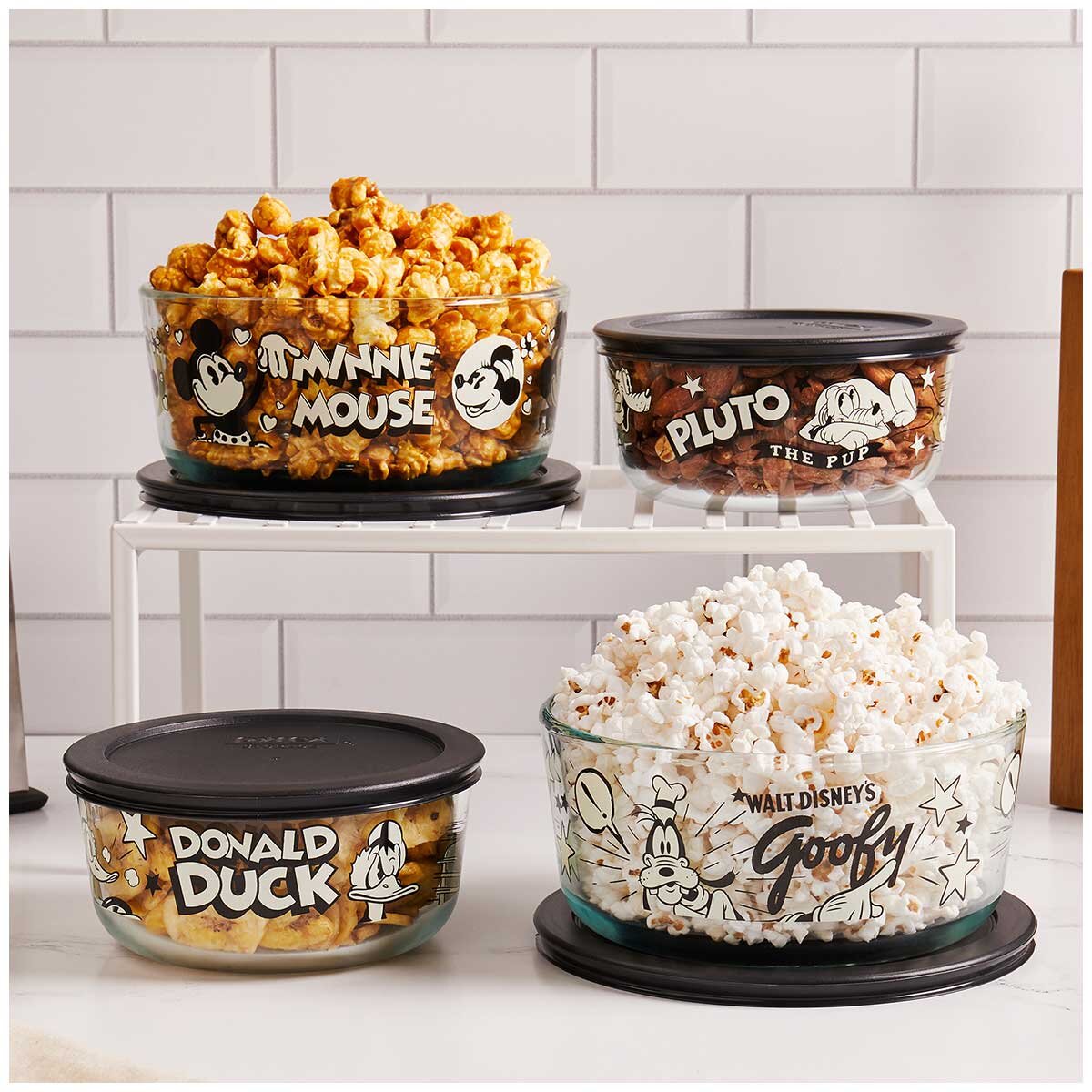 Pyrex Disney Glass Storage 8 Piece Set 100th Anniversary