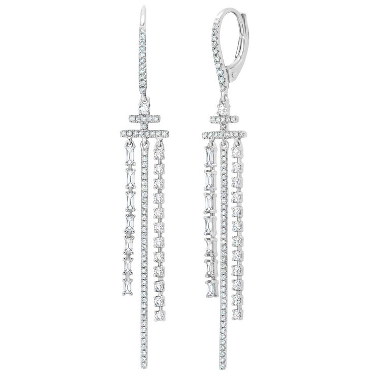 18KT White Gold 1.04ctw Diamond Earrings
