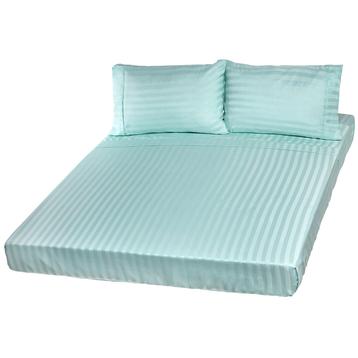 Bdirect Royal Comfort 1200 Thread Count Damask Stripe Cotton Blend Sheet Set - King - Mist