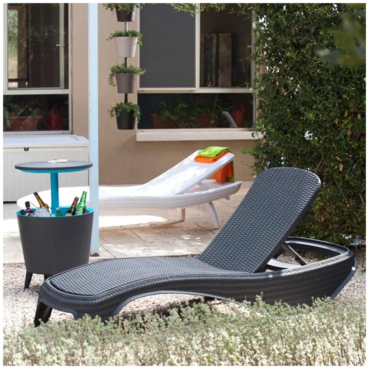 Keter Atlantic Sun Lounger Graphite Set 2 Piece