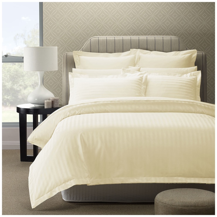 Royal Comfort 1200 TC Damask Stripe Cotton Blend Quilt Cover King Set