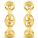 18KT Yellow Gold Mariner Link Hoop Earrings