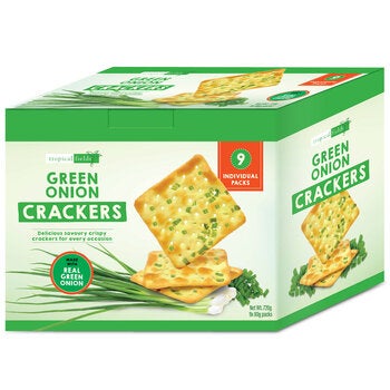 Tropical Fields Green Onion Crackers 9 x 80g