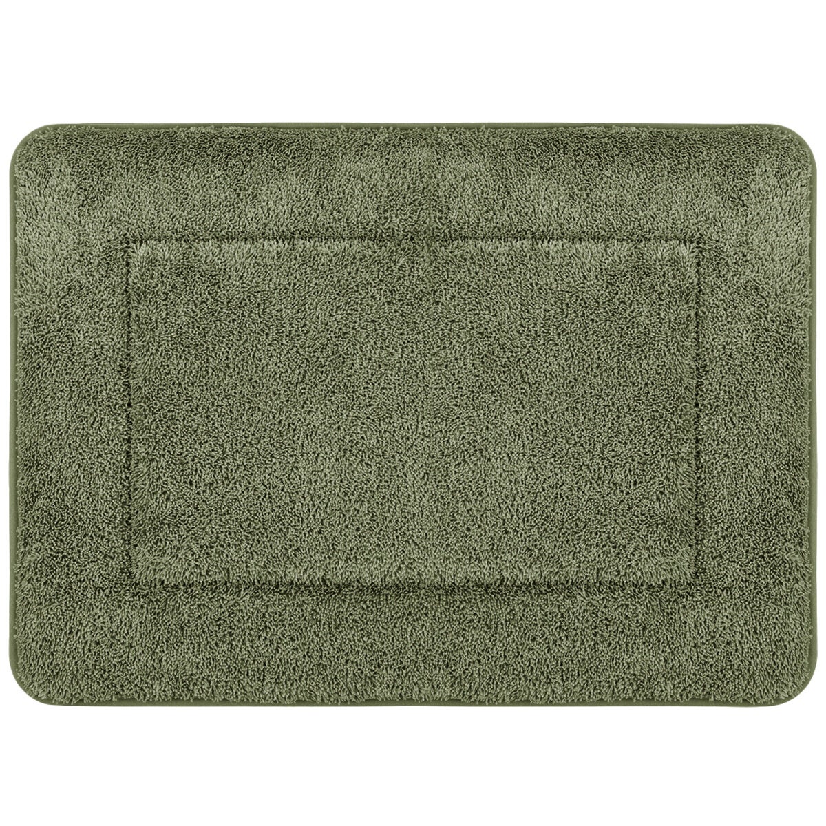 French Connection Memory Foam Bath Mat 2 Pack Set Loden Green