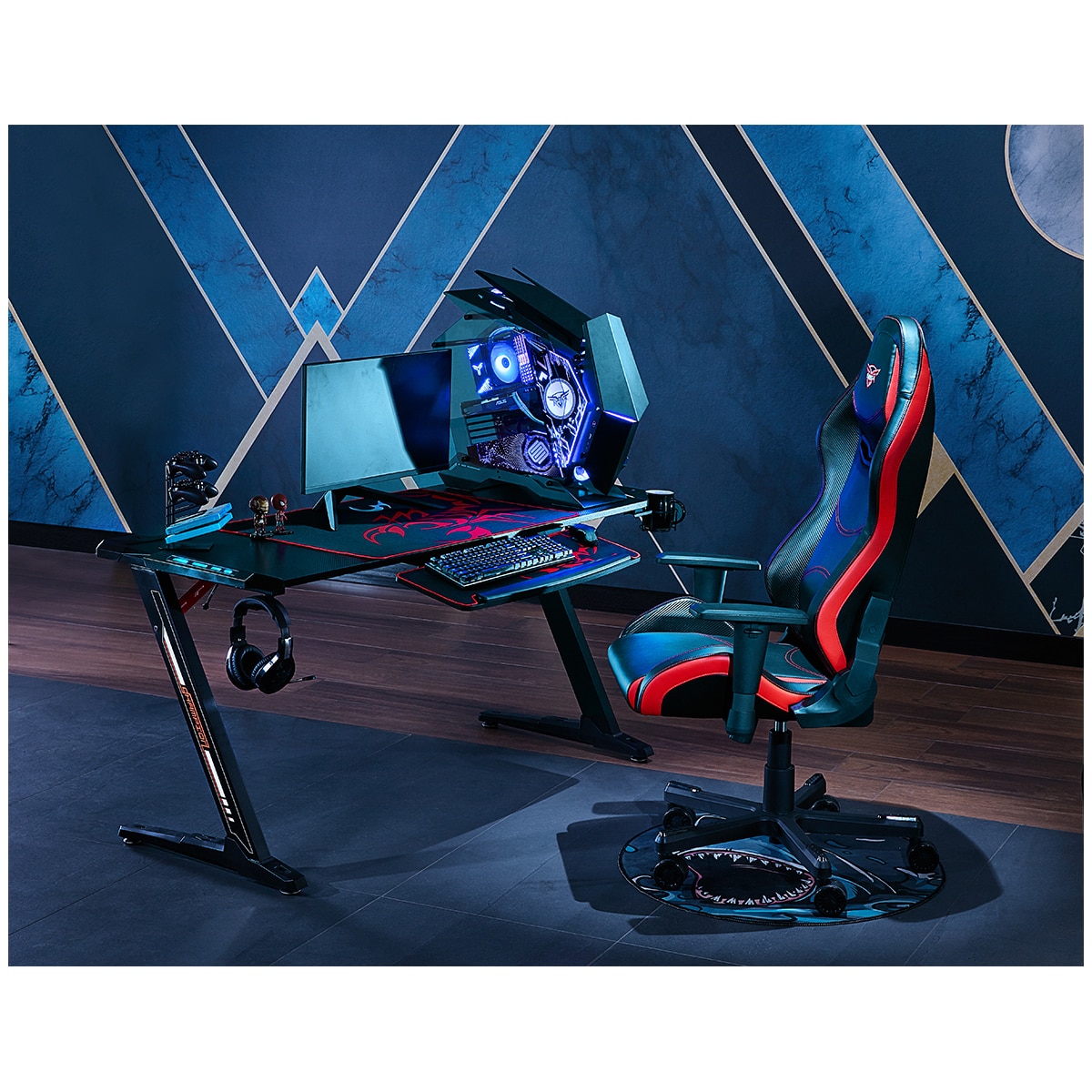 Eureka Ergonomic Z60 Black Gaming Desk with RGB Lights