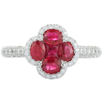 18KT White Gold Ruby And Diamond Ring