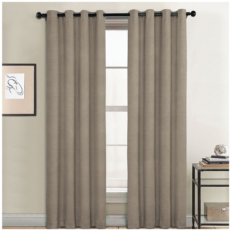 Sun+BLK Blackout Curtains 2pk Khaki Costco Australia
