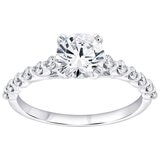 18KT White Gold 1.35ctw Diamond Bridal Ring With 1.00ct Centre Stone