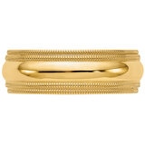 14KT Yellow Gold Men's 7mm Milgrain Wedding Band