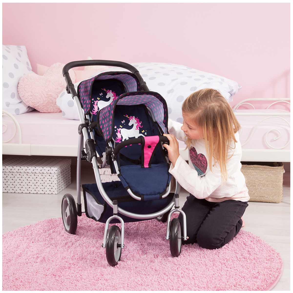 Bayer Twin Tandem Doll Pram Navy Costco Australia