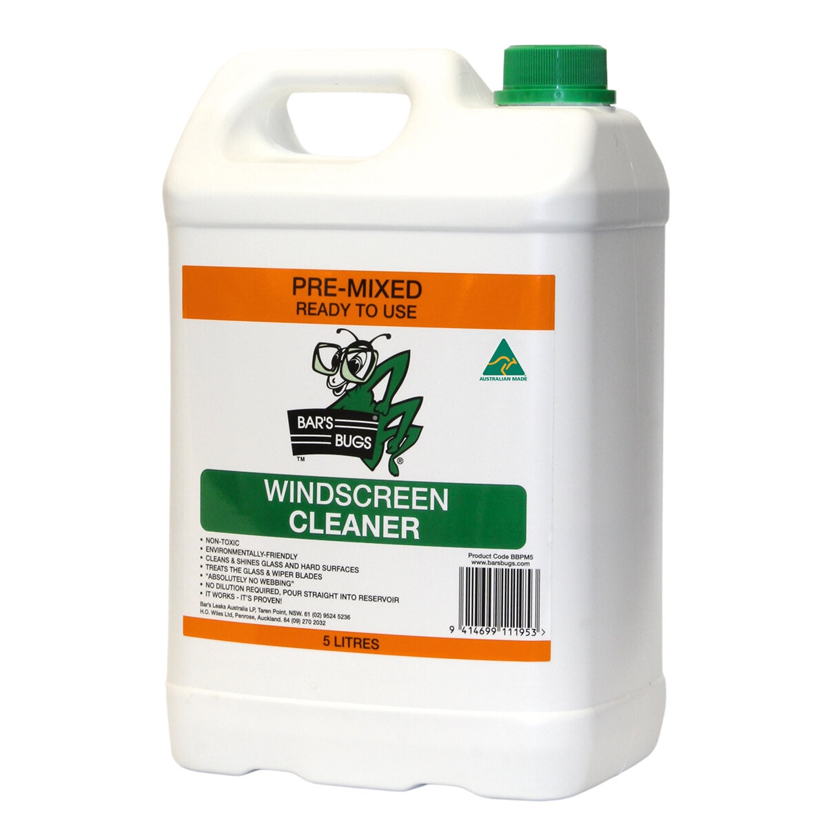 Bars Bugs Premix Windscreen Cleaner 5L
