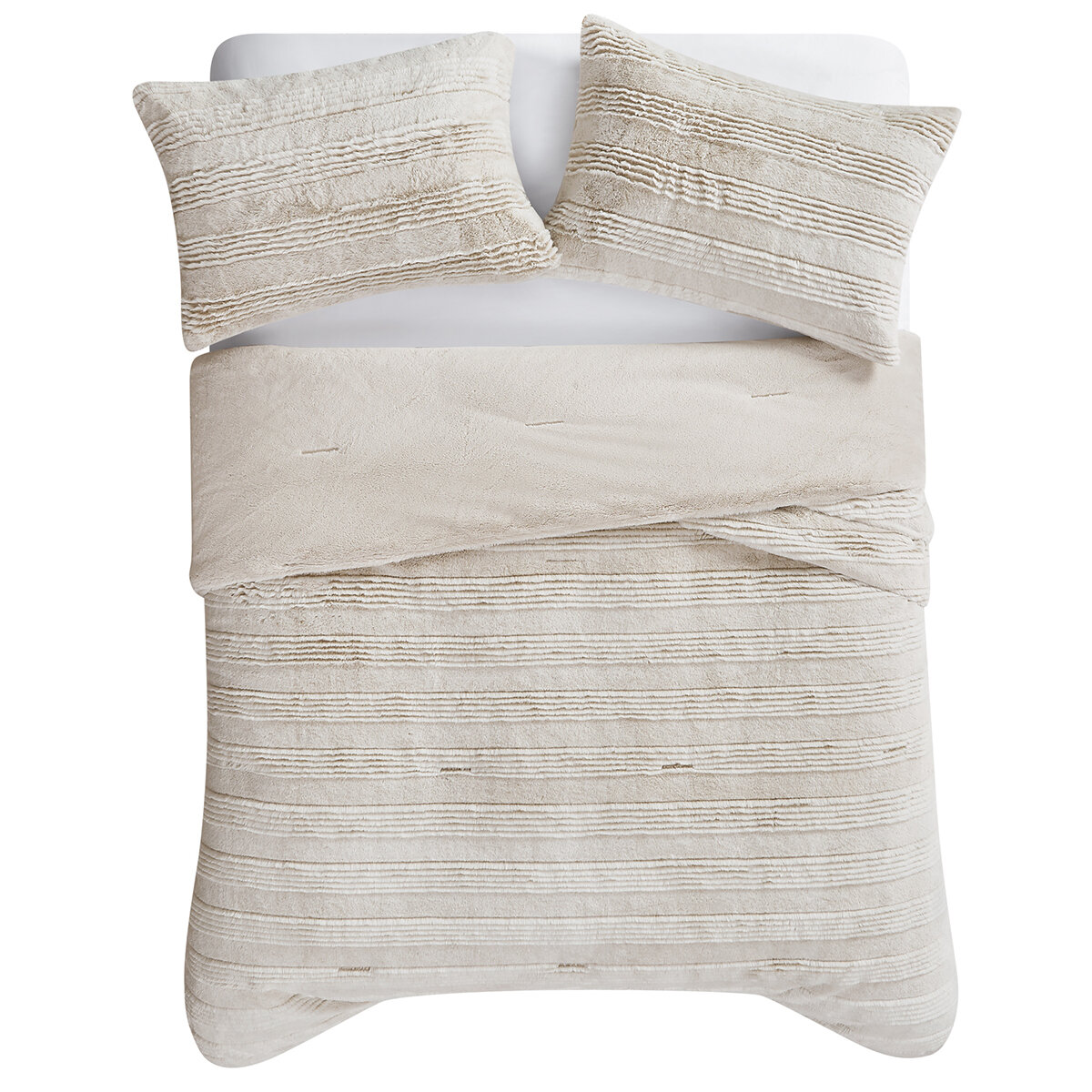Frye Carved Comforter Set 3 Piece King Biscuit