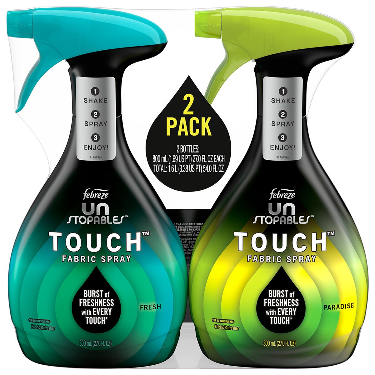 Febreze Unstopables Touch Fabric Spray 4 x 800ml Costco...