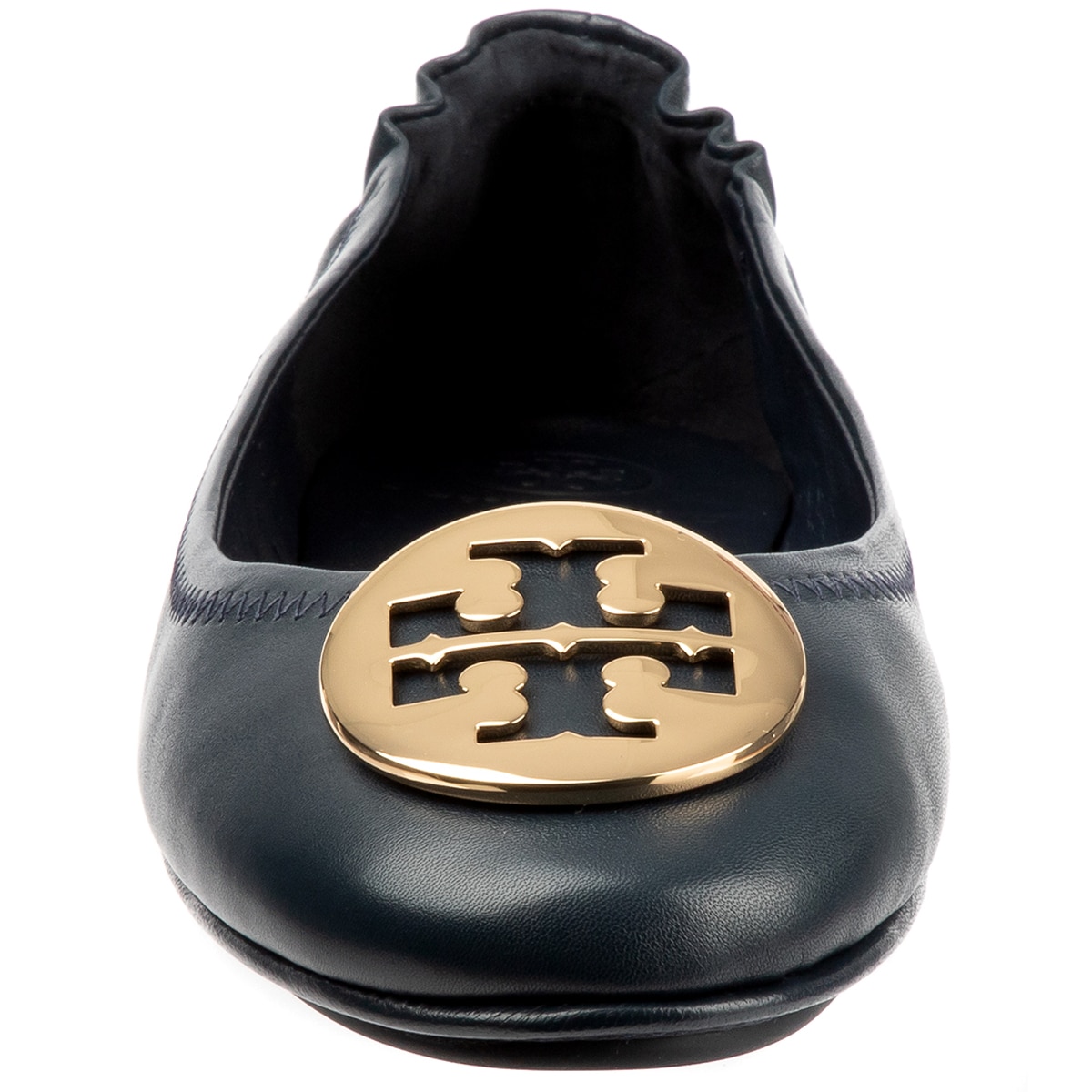 Tory Burch Minnie Travel Logo Ballerina Flats - Navy Gold