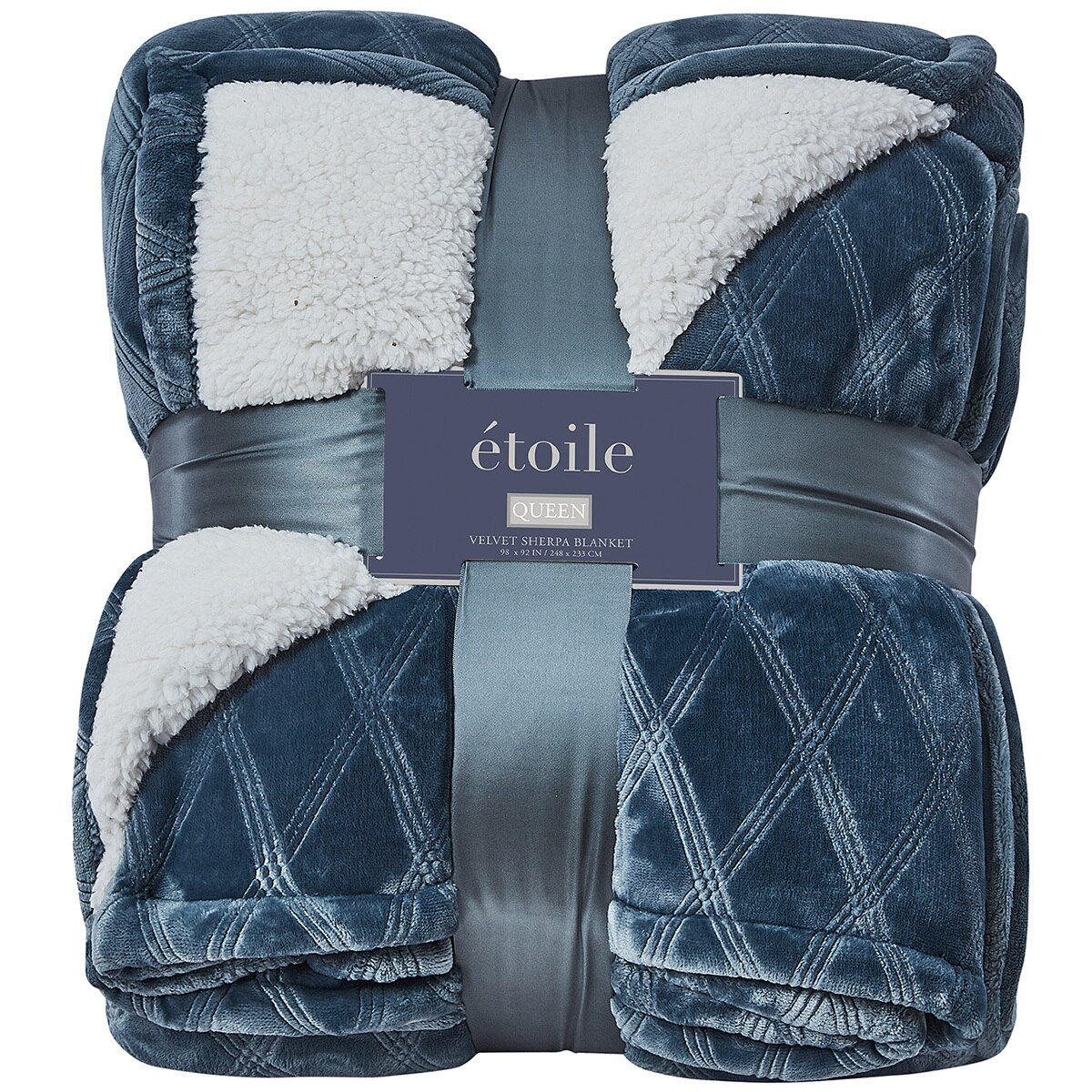Etoile Velvet Sherpa Queen Blanket Green Costco Australia