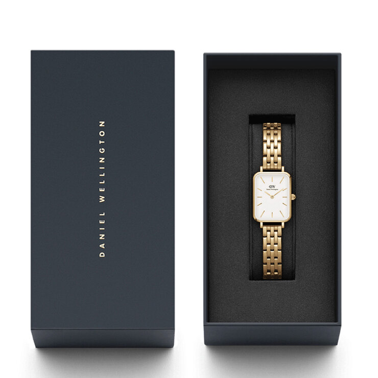Daniel Wellington Quadro White Dial 5-link Gold Strap Women's Watch DW00100622 Daniel Wellington Quadro White Dial 5-link Gold Strap Women's Watch DW00100622