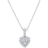 18KT White Gold 0.31ctw Diamond Heart Halo Pendant