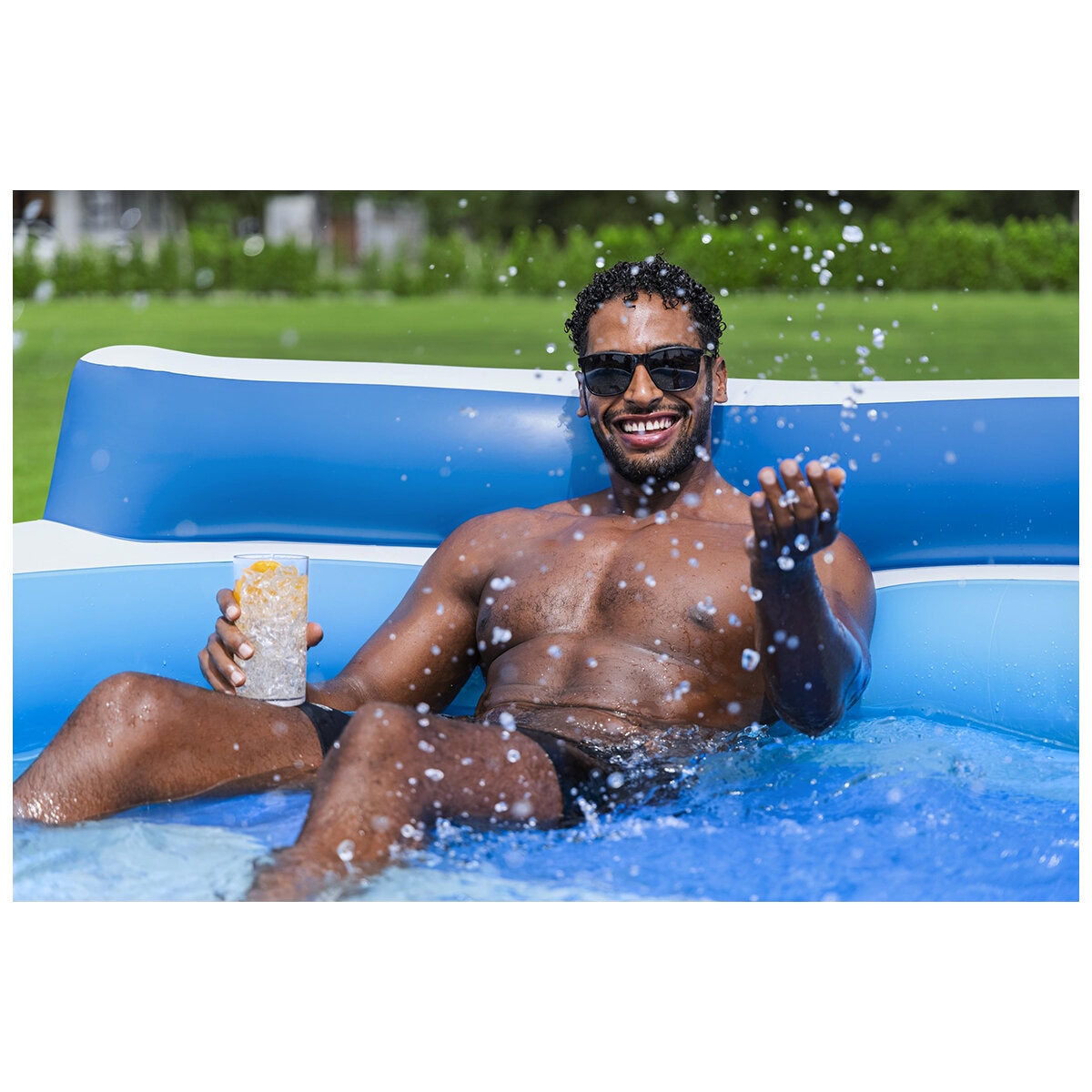 H2OGO! Inflatable Family Lounge Pool 305 x 218 x 69cm