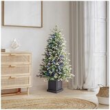 Pre-Lit Glitter Frosted Artificial Potted Christmas Tree 1.3m Pre-Lit Glitter Frosted Artificial Potted Christmas Tree 1.3m